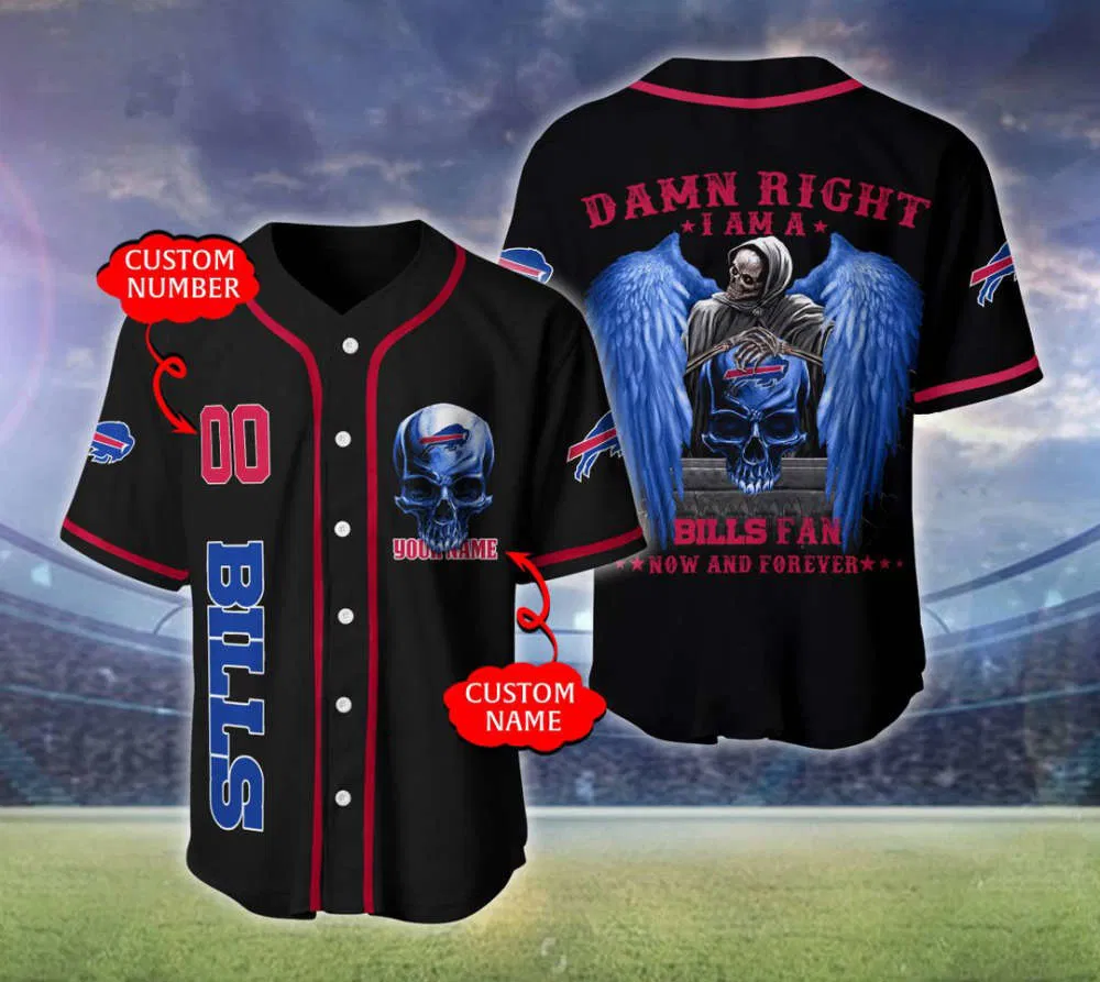 Buffalo Bills Grim Reaper Legacy Baseball Jersey