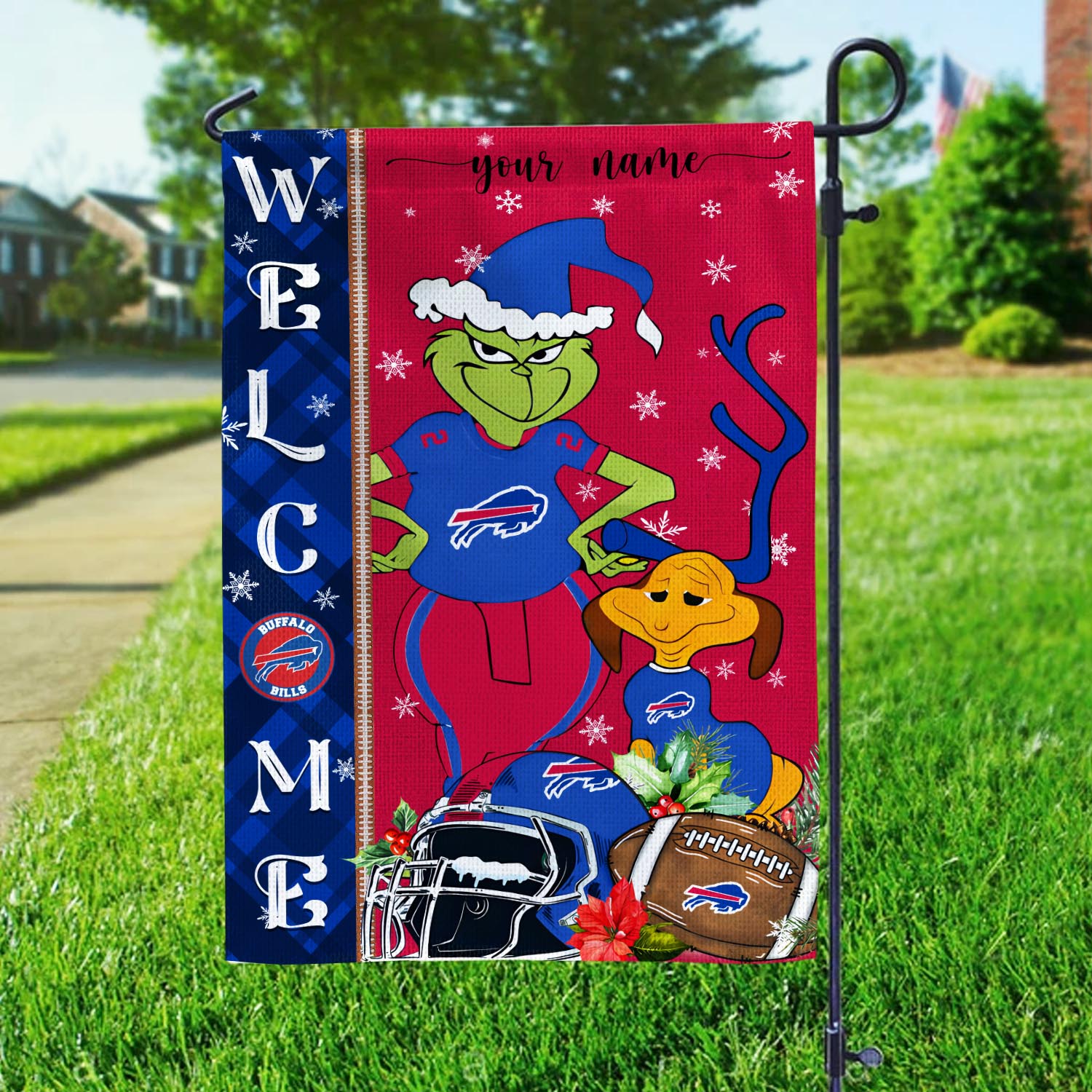Buffalo Bills Grinch Christmas Garden Flag