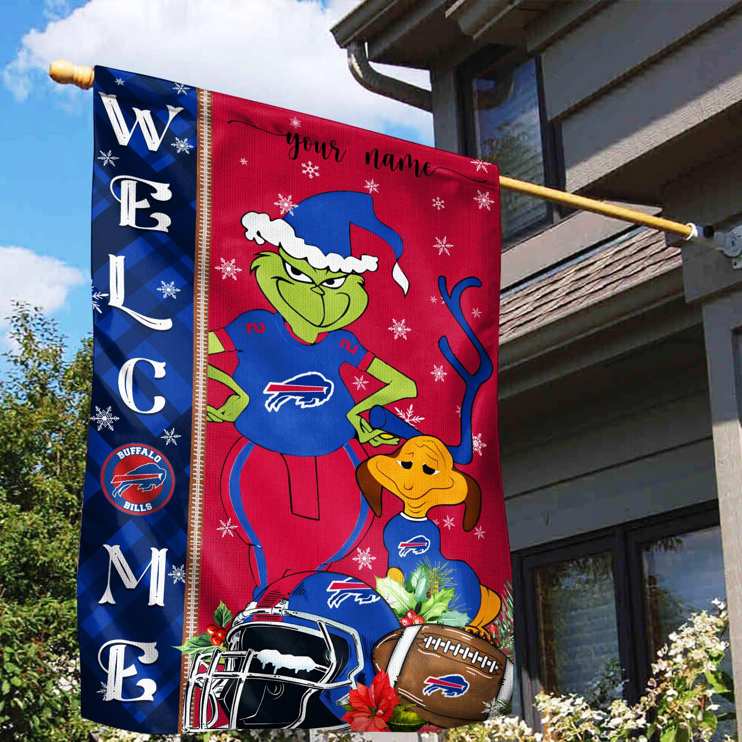 Buffalo Bills Grinch Christmas Garden Flag