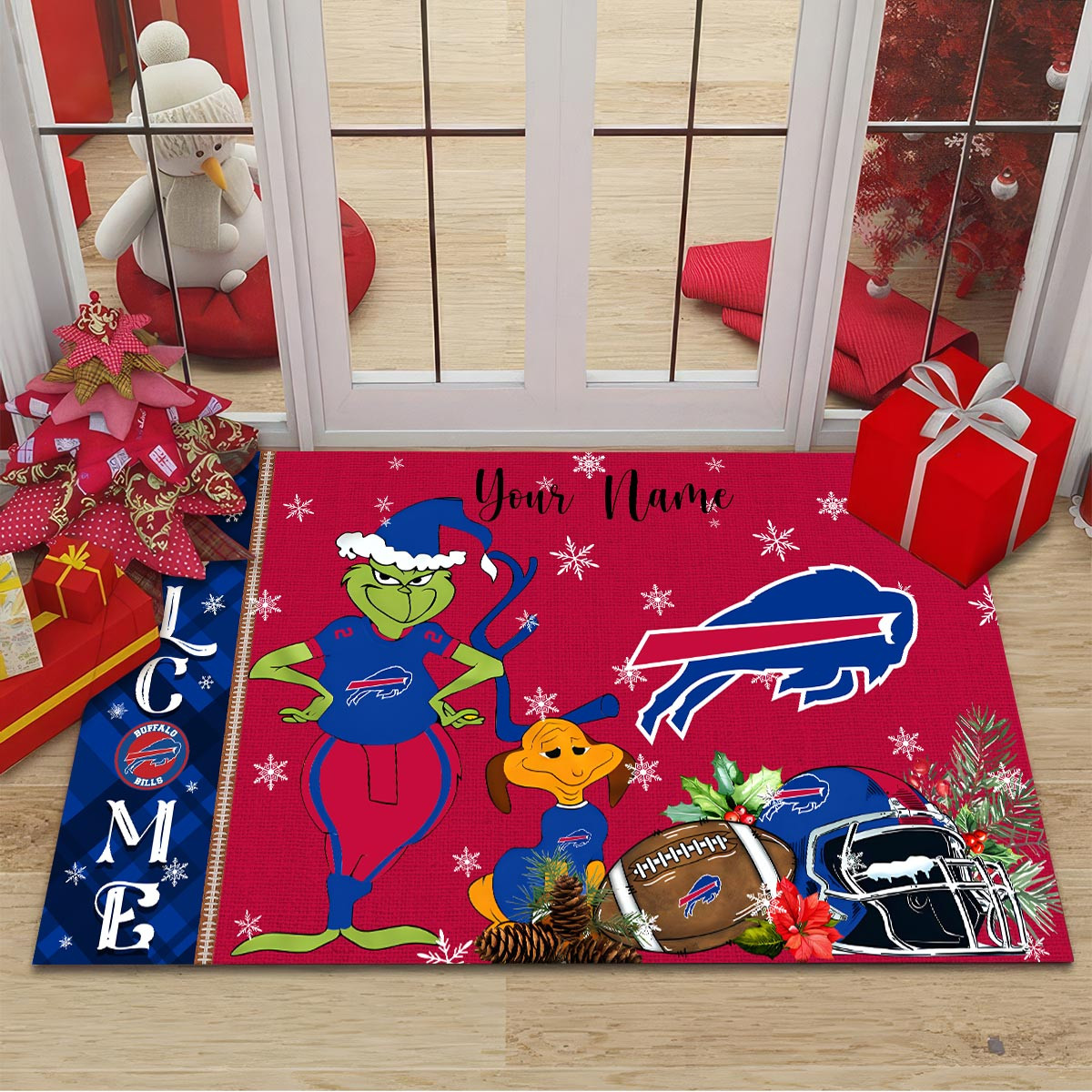Buffalo Bills Grinch Holiday Cheer Doormat