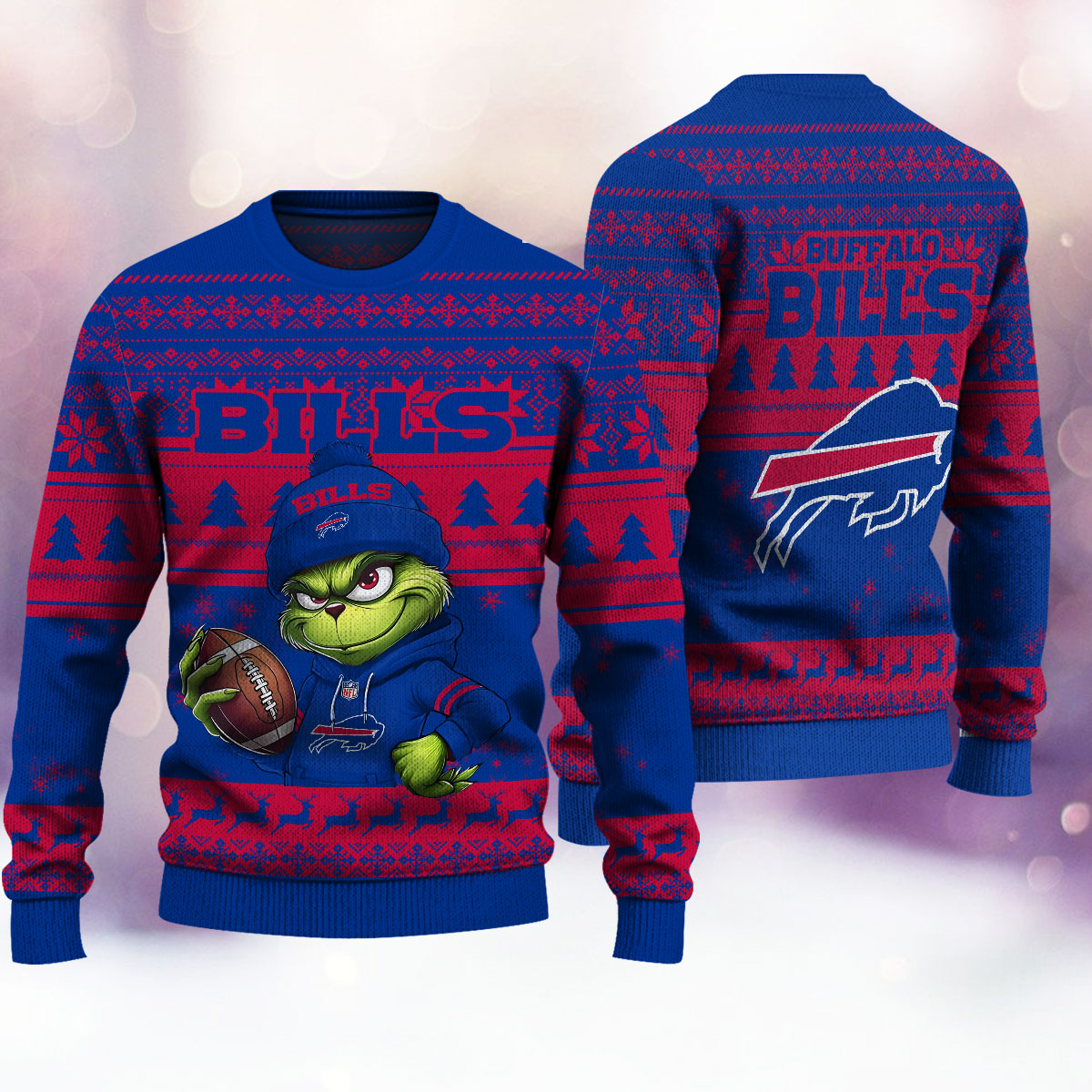 Buffalo Bills Grinch Holiday Hustle Ugly Christmas Sweater