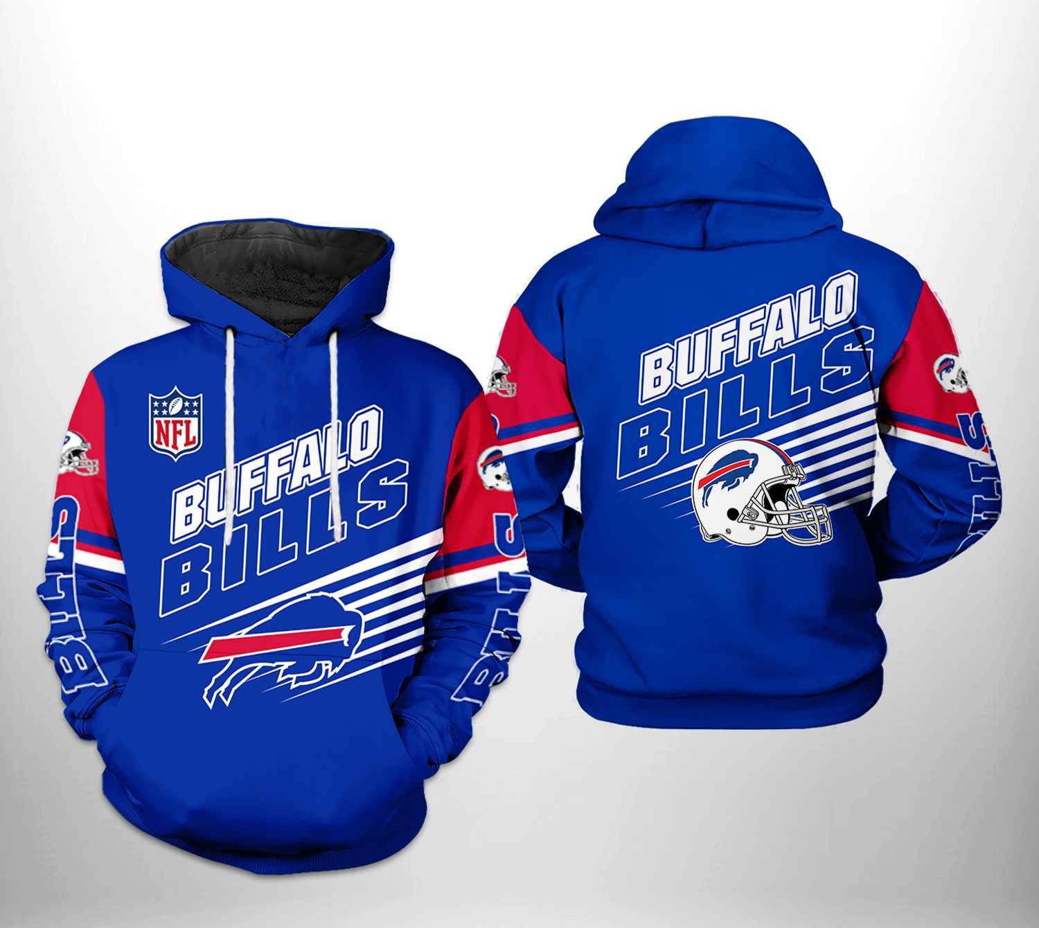 Buffalo Bills Helmet Glory Sleeve Hoodie