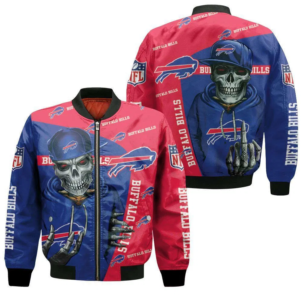 Buffalo Bills Hip Hop Skull Bomber Jacket