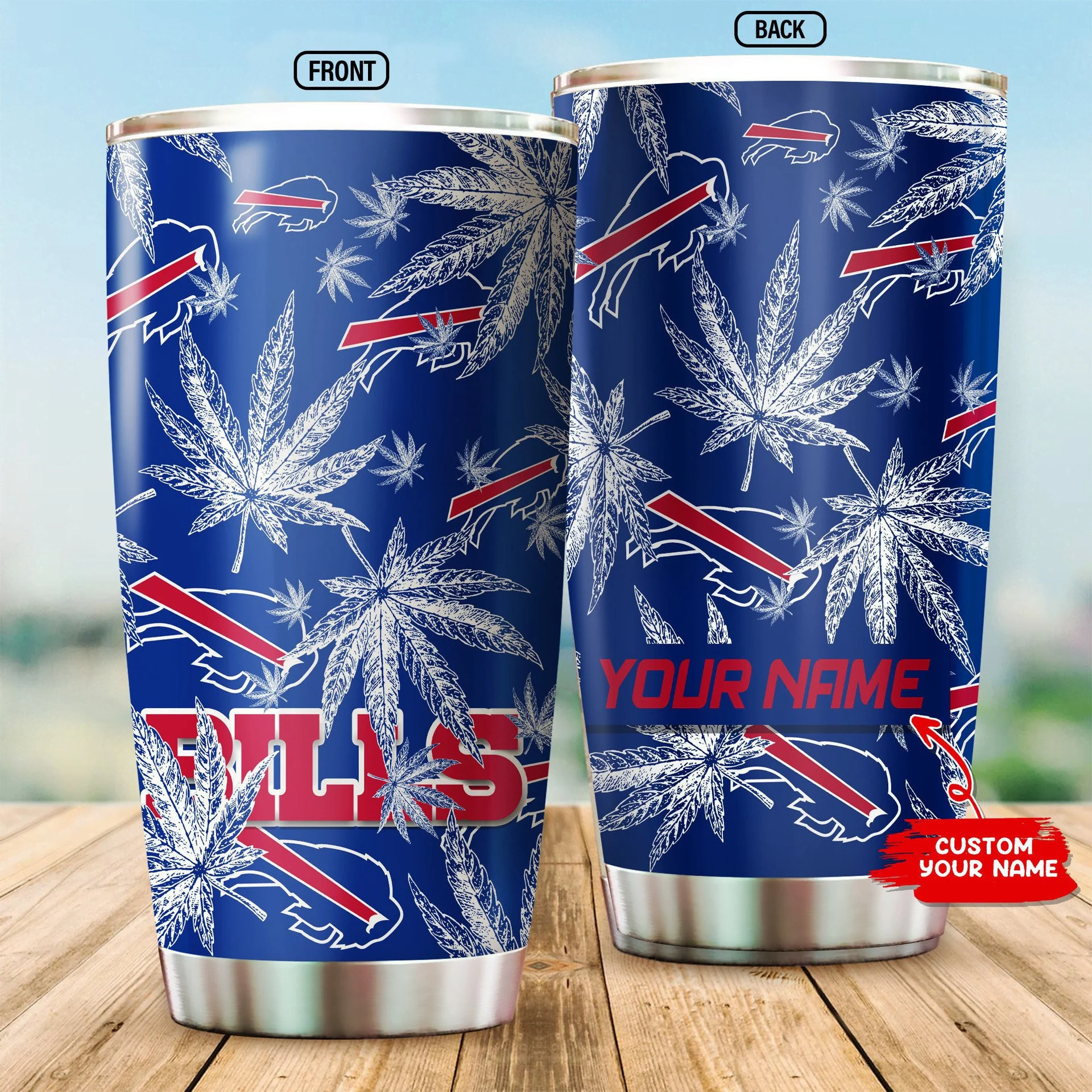 Buffalo Bills Leaf & Logo Custom Tumbler