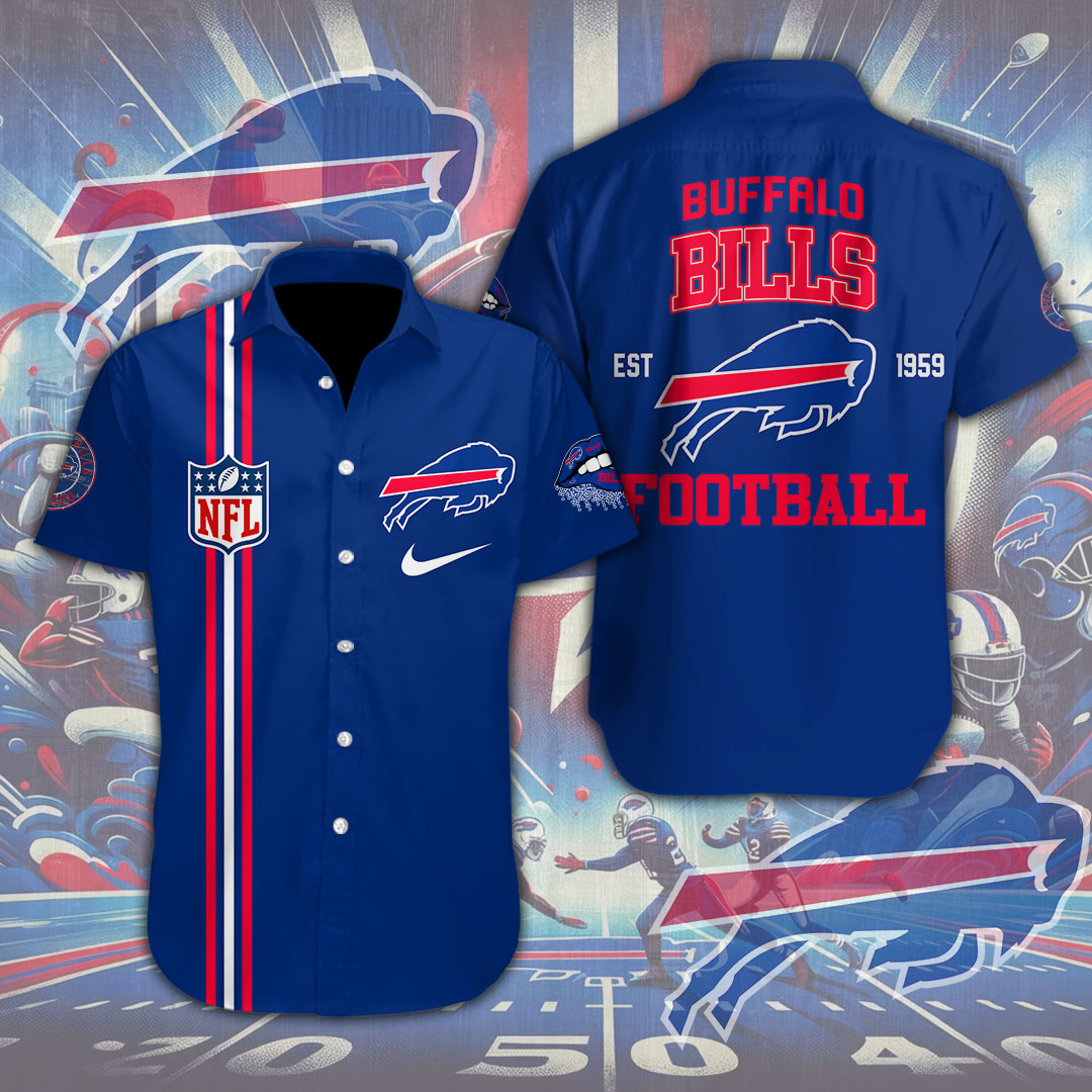 Buffalo Bills Legacy Stripe Hawaiian Shirt