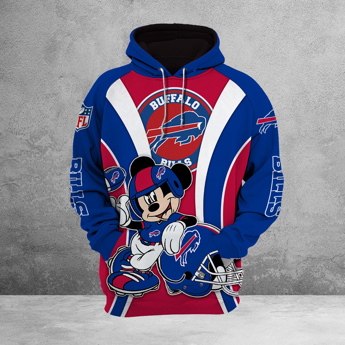 Buffalo Bills Mickey Action Hoodie front