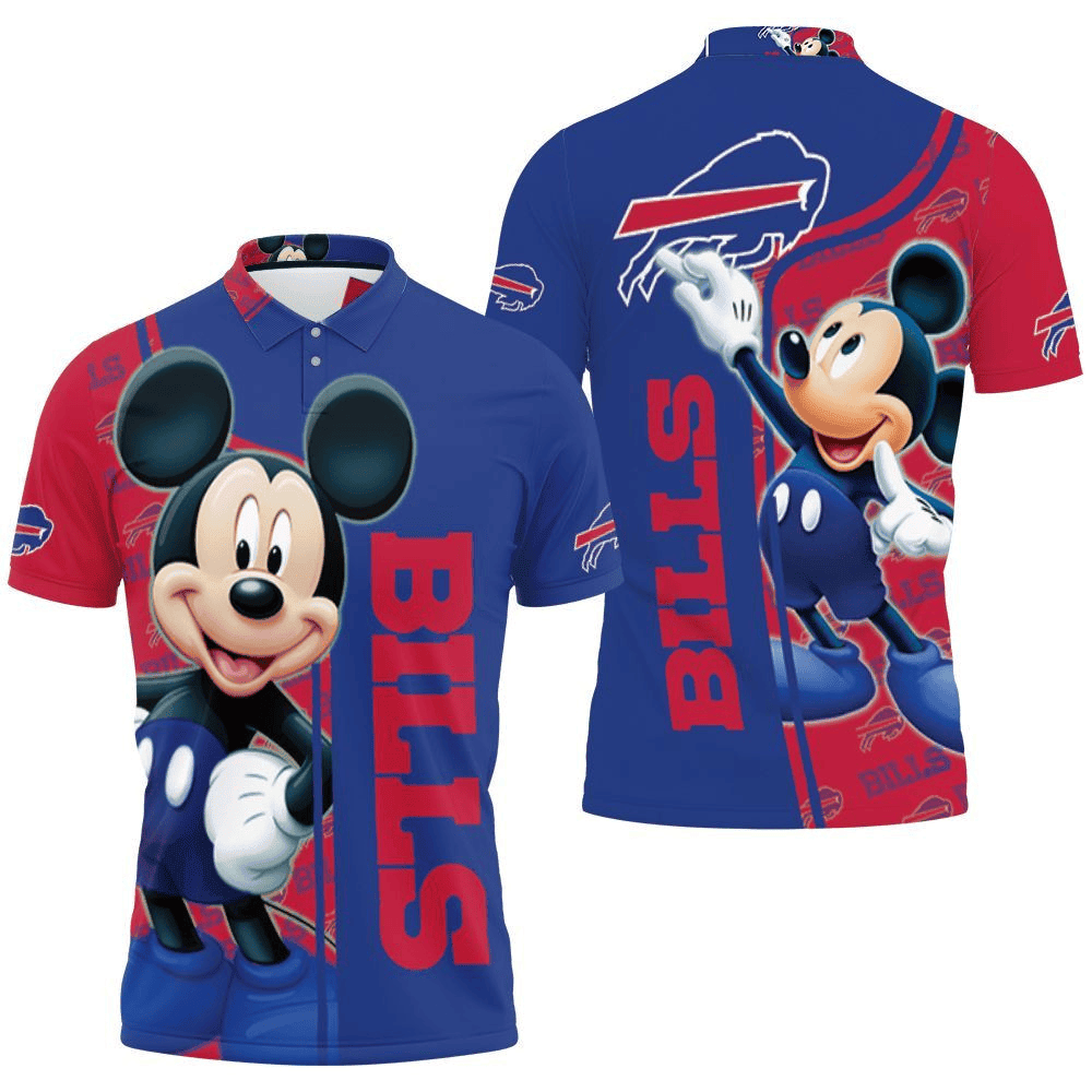 Buffalo Bills Mickey Mouse Graphic Polo Shirt