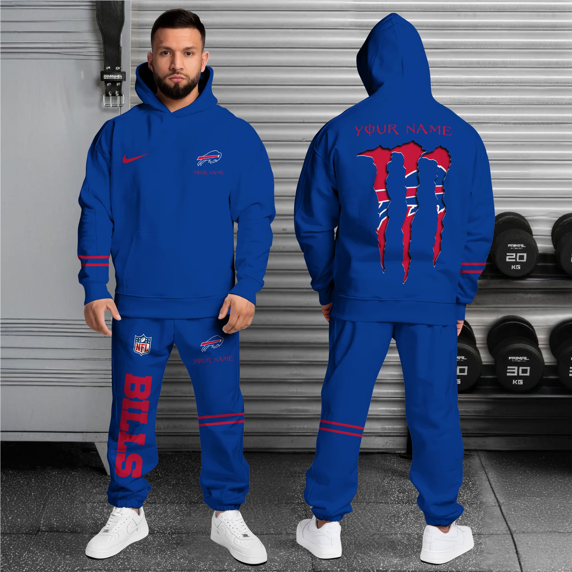 Buffalo Bills Monster Energy-Inspired Hoodie & Jogger Set mockup