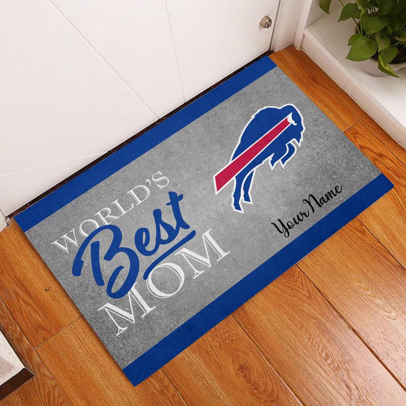 Buffalo Bills Mother's Day Personalized Name Rubber Base Doormat