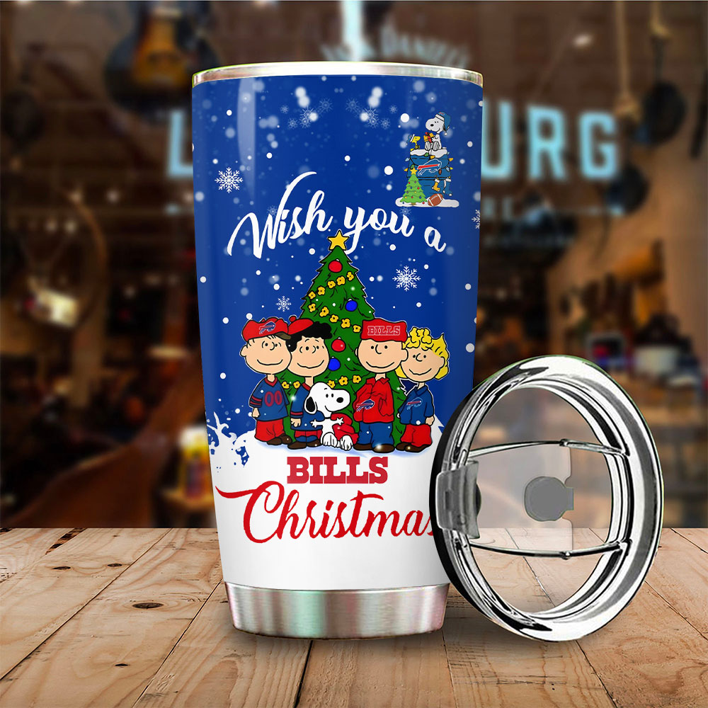 Buffalo Bills Peanuts Merry Mafia Christmas Tumbler front