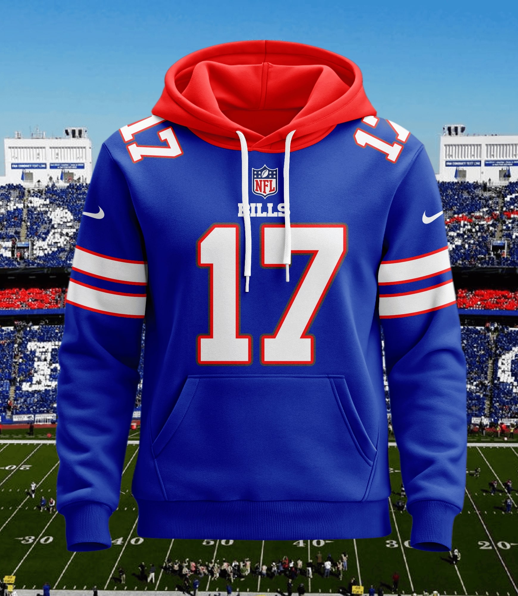 Buffalo Bills Personalized Game Day Blue Hoodie front