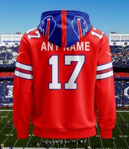 Buffalo Bills Personalized Game Day Red Hoodie back