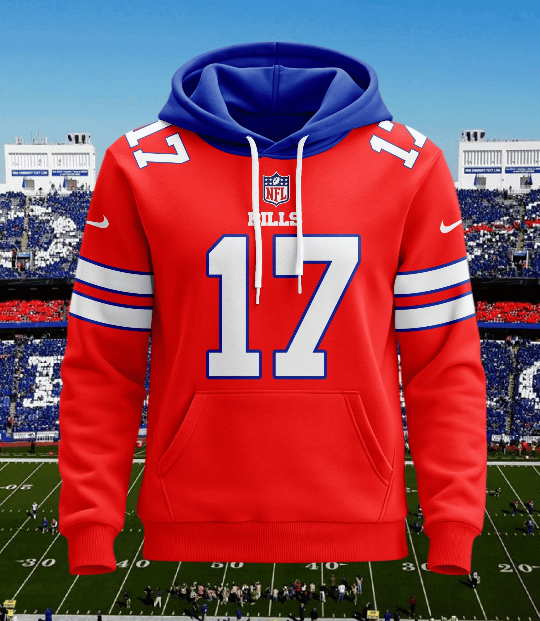 Buffalo Bills Personalized Game Day Red Hoodie front