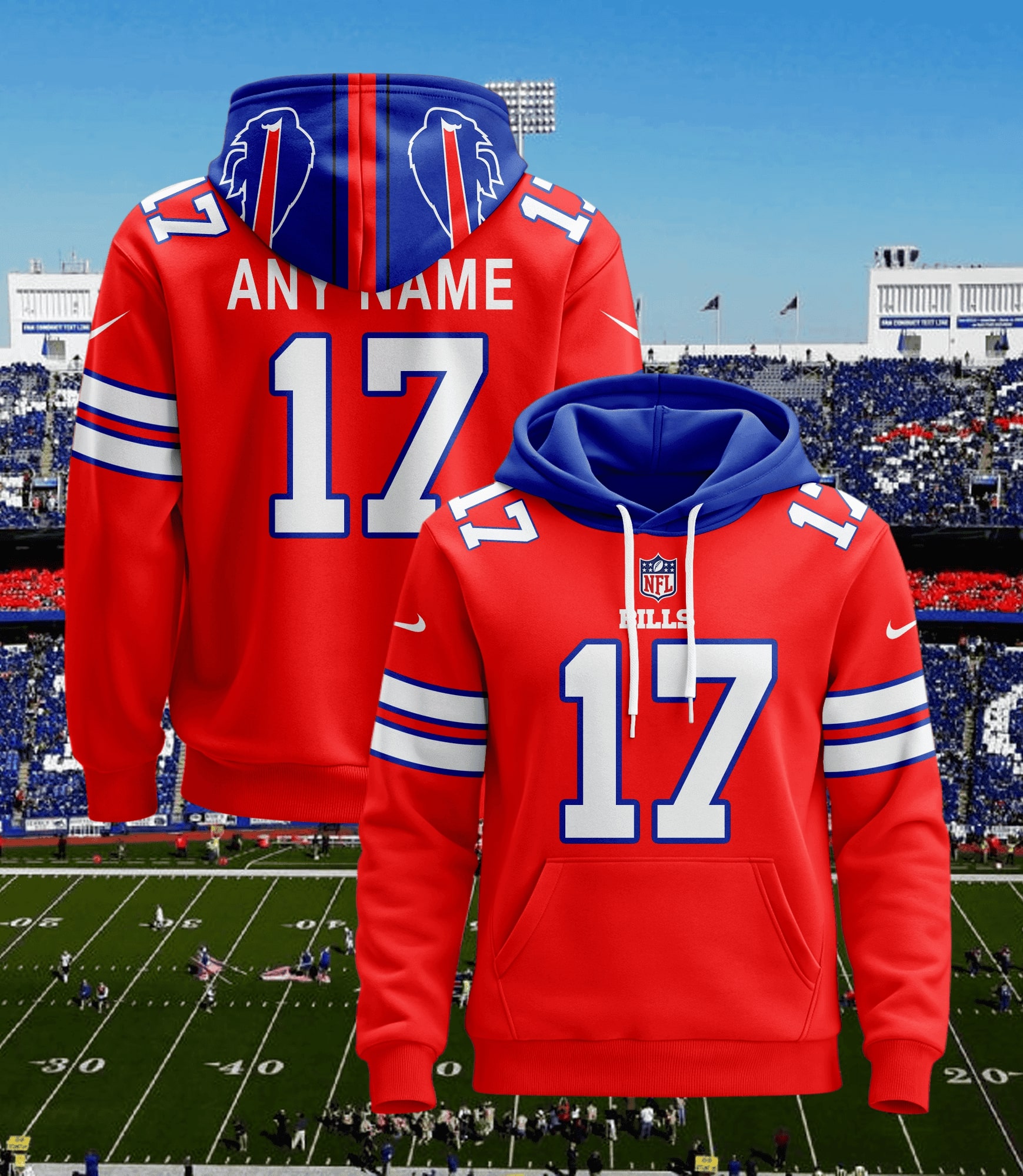 Buffalo Bills Personalized Game Day Red Hoodie