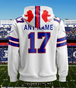 Buffalo Bills Personalized Game Day White Hoodie back