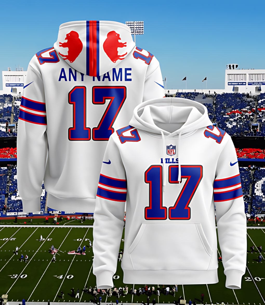 Buffalo Bills Personalized Game Day White Hoodie