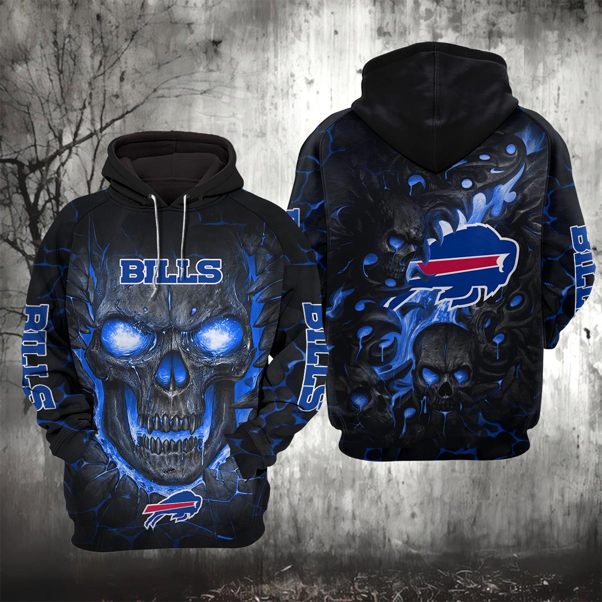 Buffalo Bills Phantom Skull Hoodie