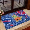 Buffalo Bills Pumpkin Dinosaur Halloween Rubber Base Doormat welcome