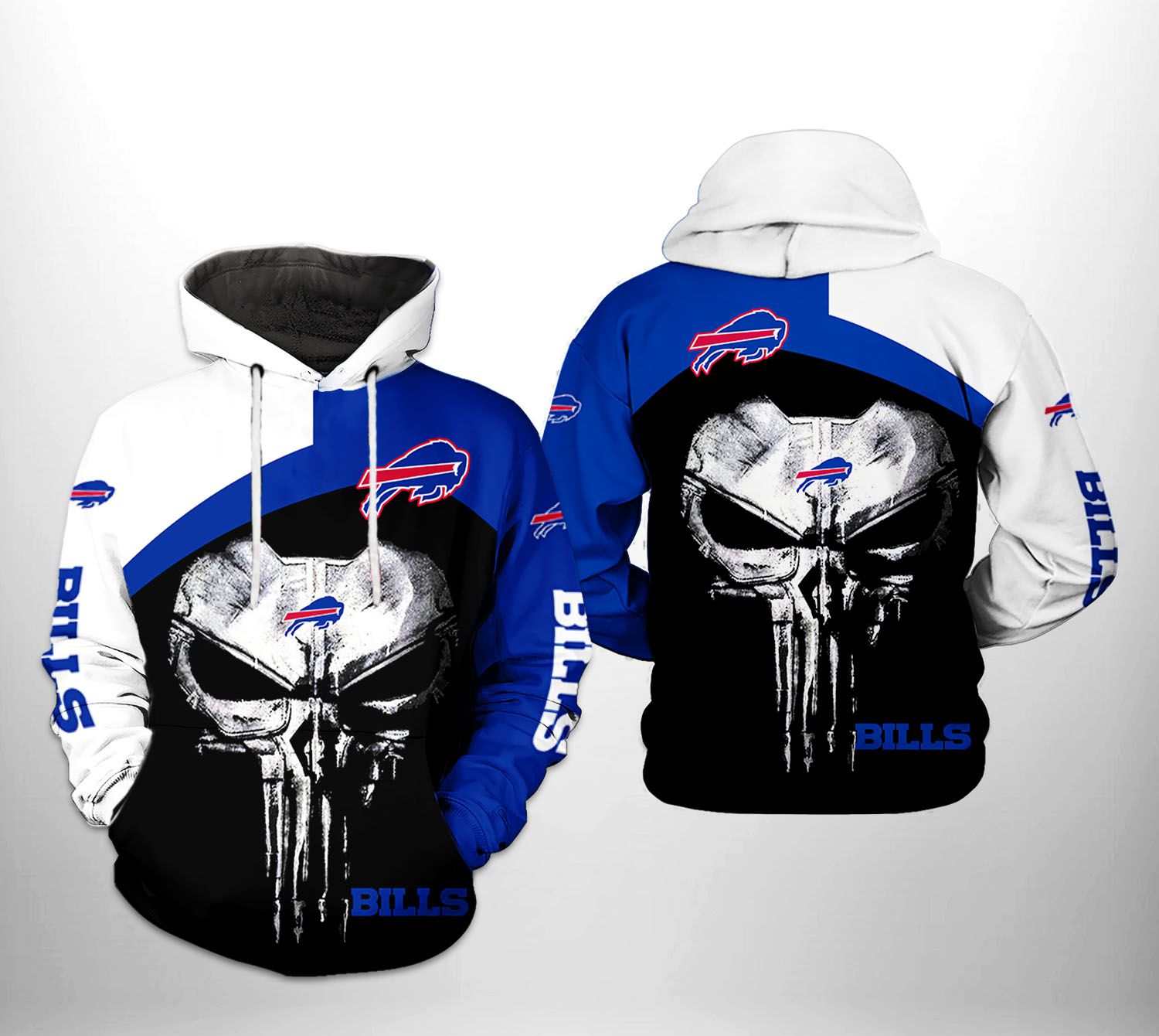Buffalo Bills Punisher Skull Power Hoodie