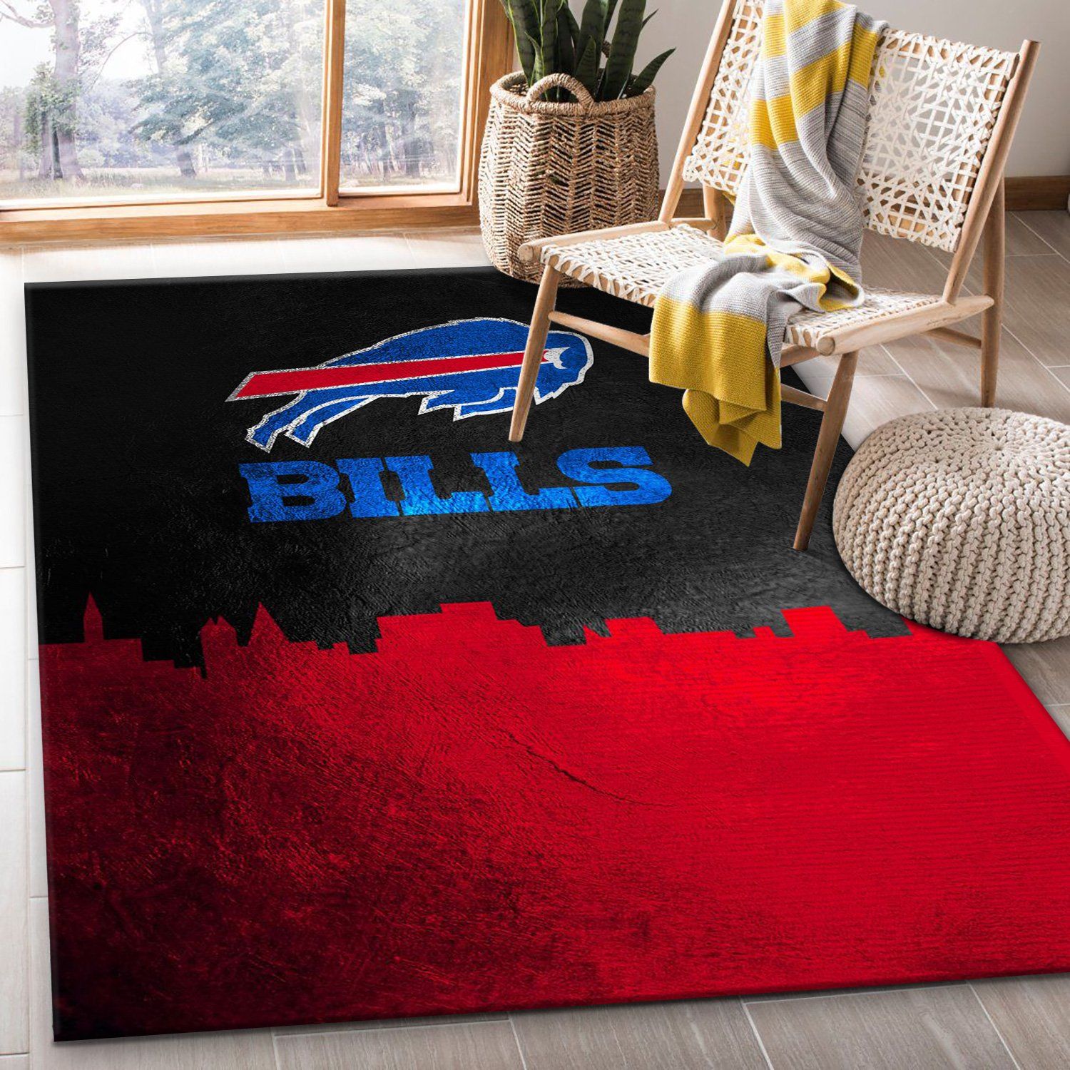 Buffalo Bills Red Rush Rug