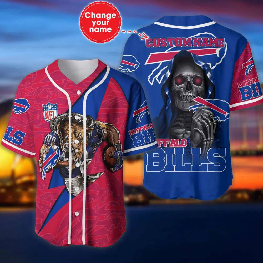 Buffalo Bills Red Zone Reaper Showdown Baseball Jersey