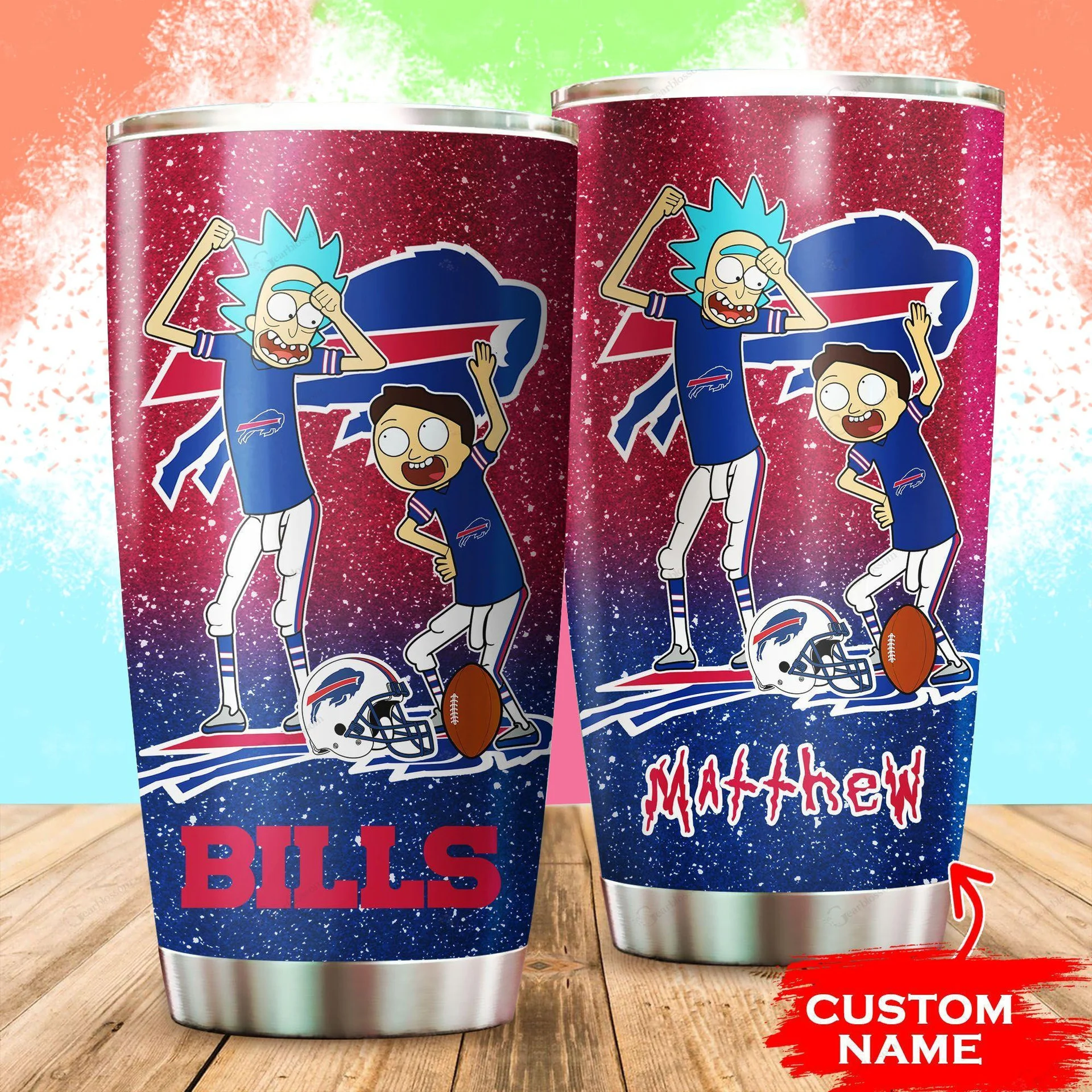 Buffalo Bills Rick & Morty Fan Tumbler