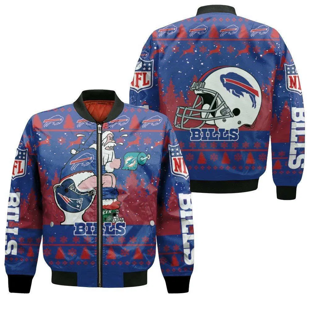 Buffalo Bills Santa’s Naughty List Christmas Bomber Jacket