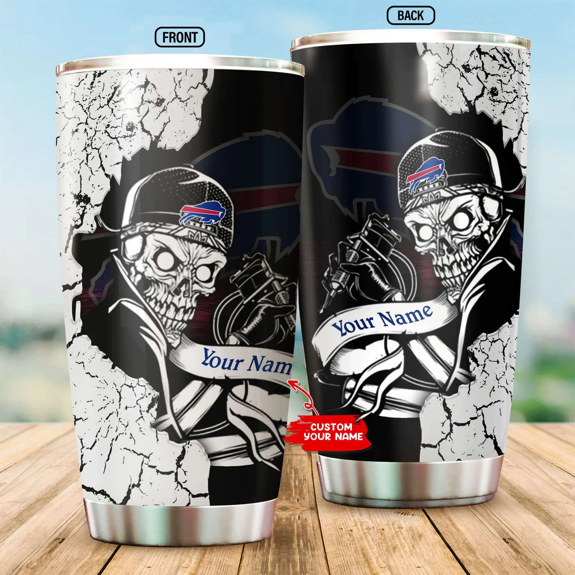 Buffalo Bills Skull Custom Tumbler