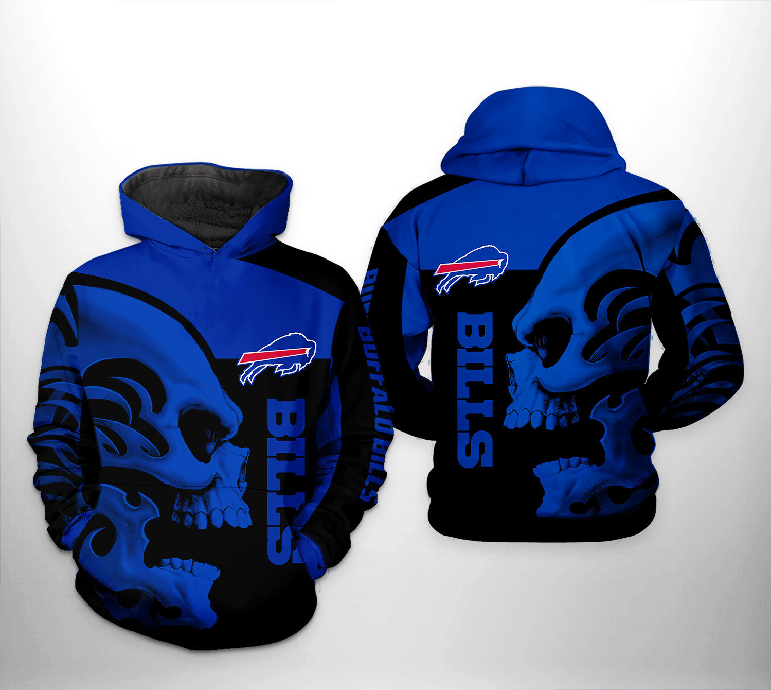 Buffalo Bills Skull Wave Hoodie