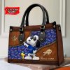 Buffalo Bills Snoopy Customizable Leather Handbag back side