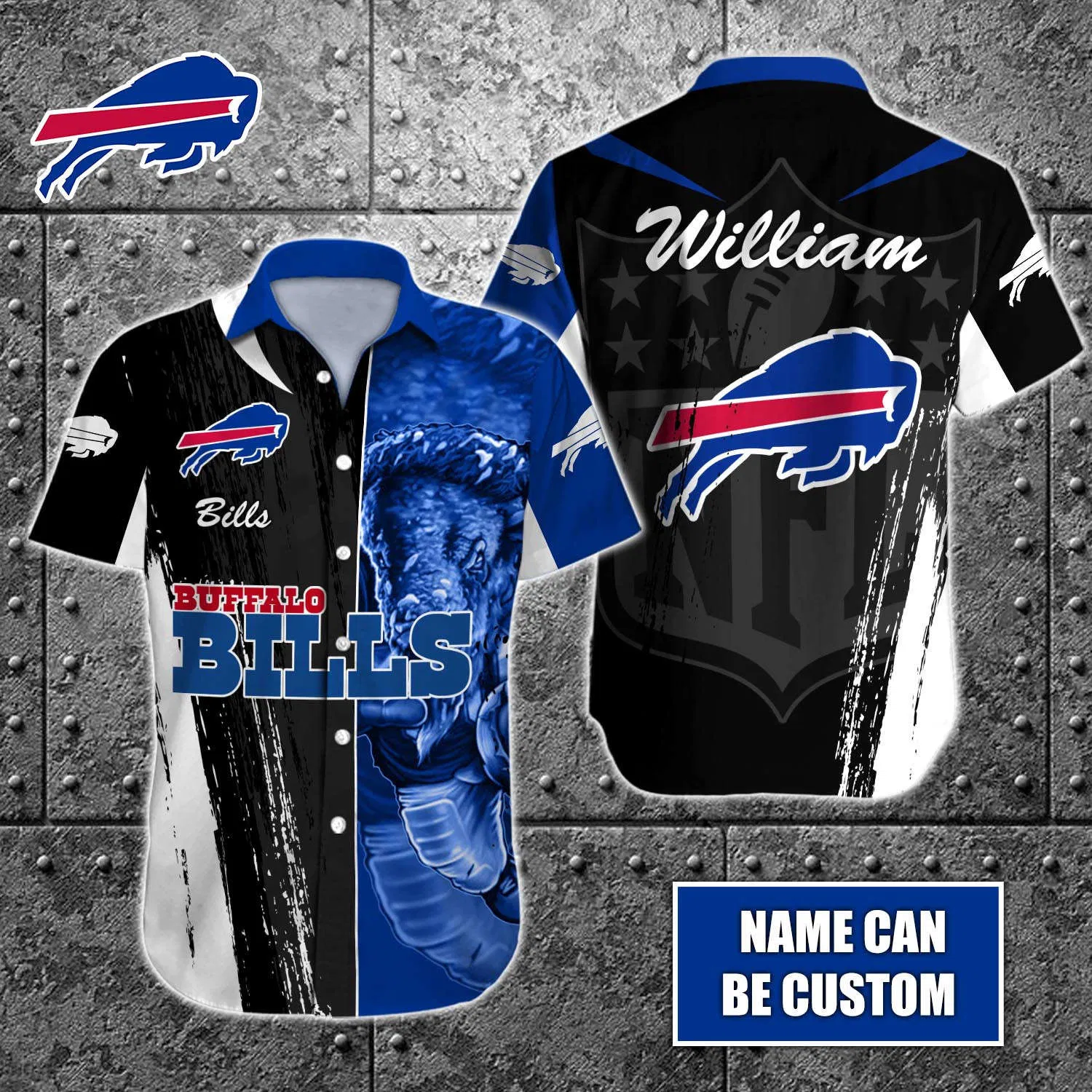 Buffalo Bills Steel Charge Custom Hawaiian Shirt