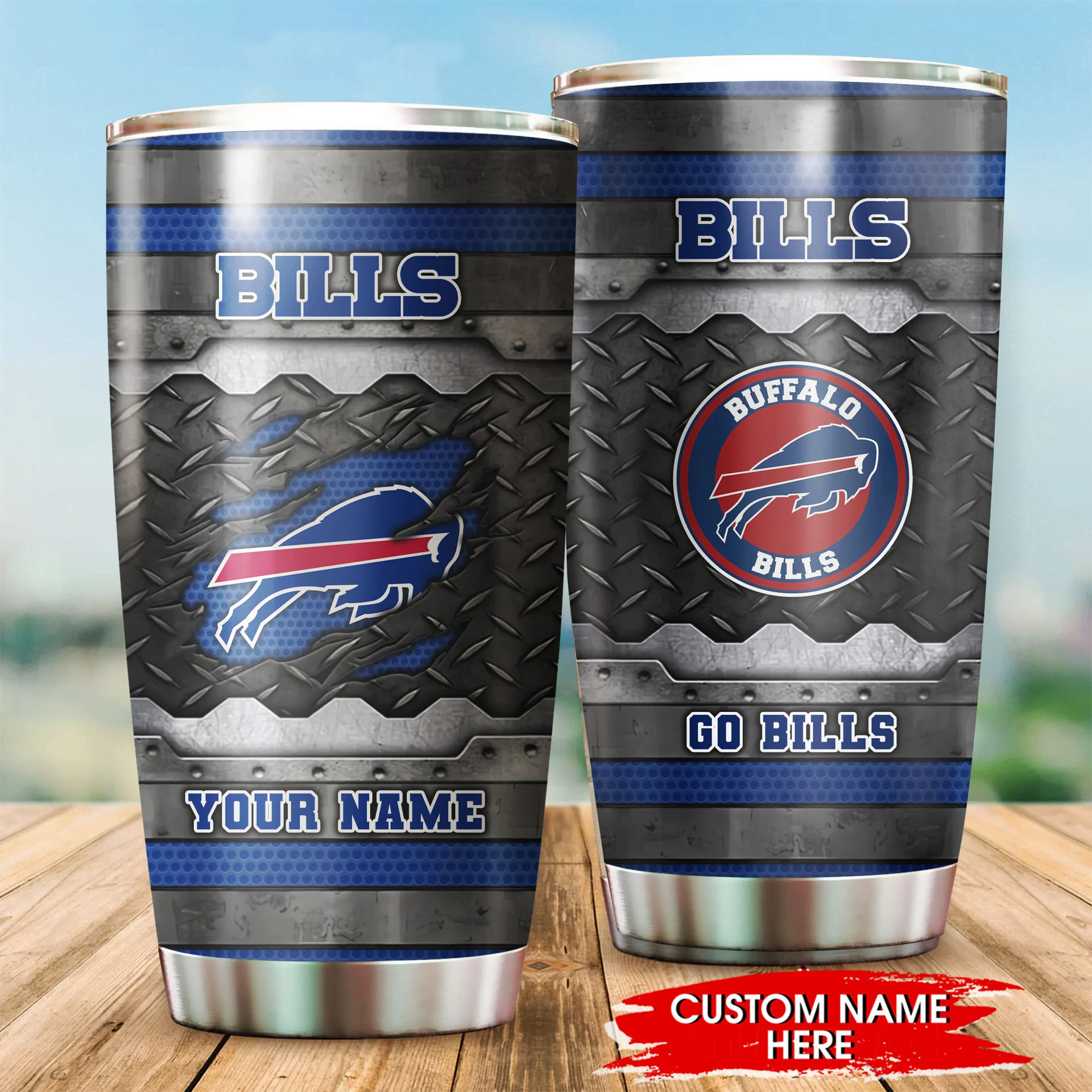 Buffalo Bills Steel & Spirit Custom Tumbler