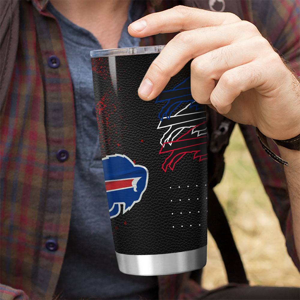 Buffalo Bills Street Clash Rivalry Tumbler with hand