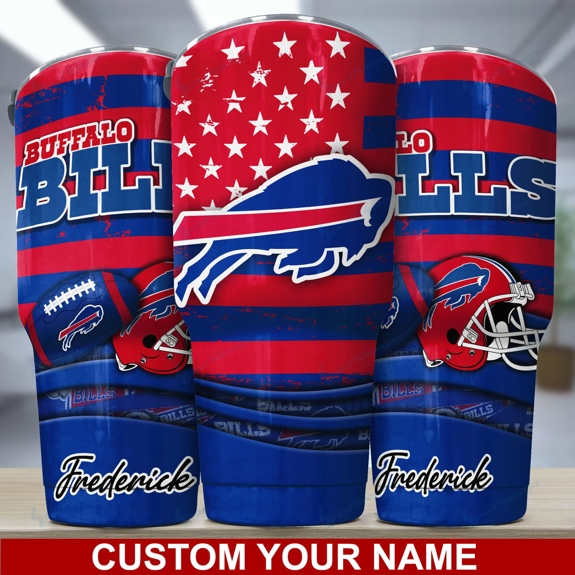 Buffalo Bills Stripes & Stars Custom Tumbler