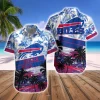 Buffalo Bills Sunset Shoreline Floral Hawaiian Shirt front and back