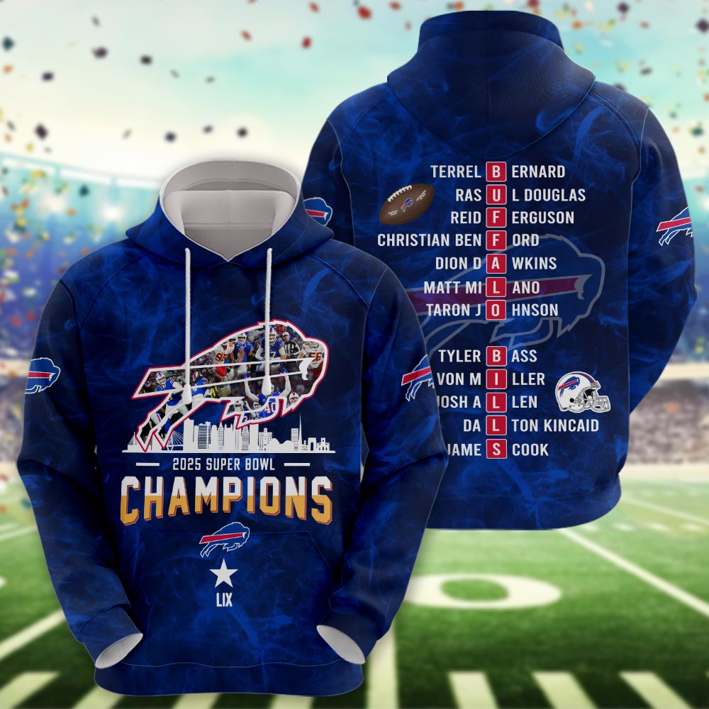 Buffalo Bills Super Bowl LIX Champions Hoodie