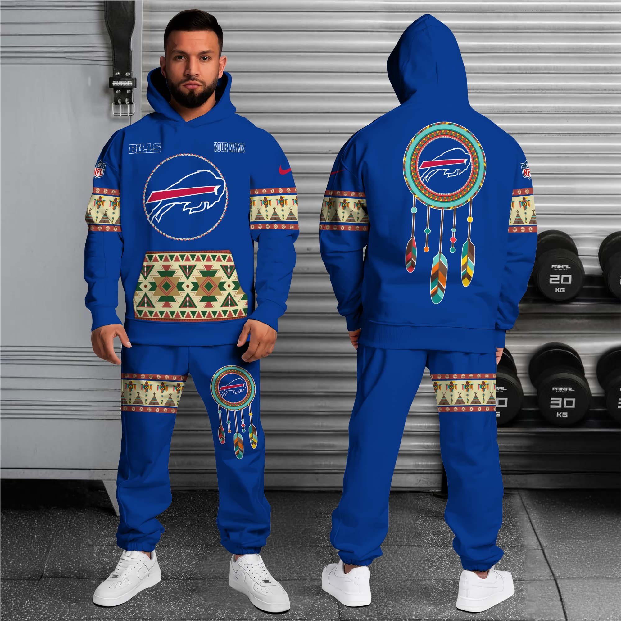 Buffalo Bills Tribal Spirit Hoodie & Jogger Set mockup