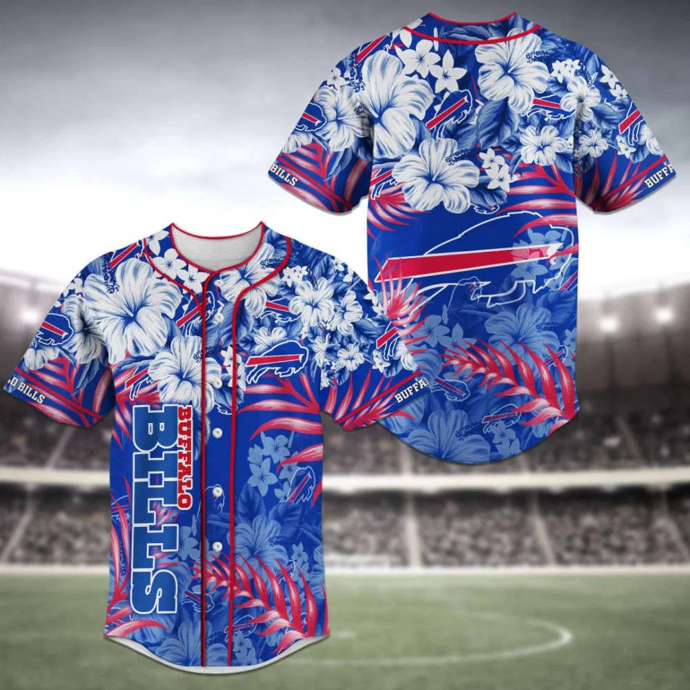 Buffalo Bills Tropical Blitz Hawaiian Baseball Jersey