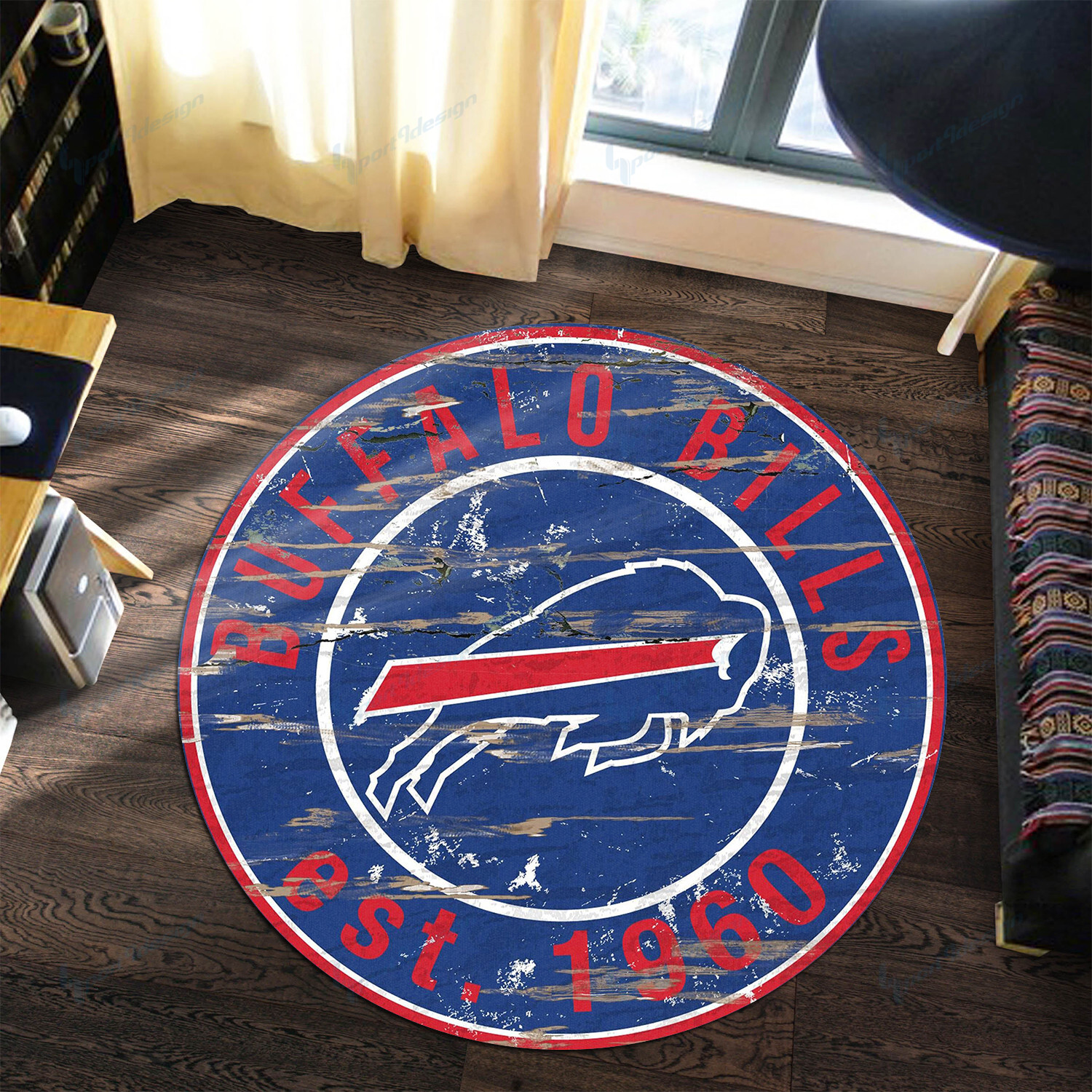 Buffalo Bills Vintage Crest Round Rug