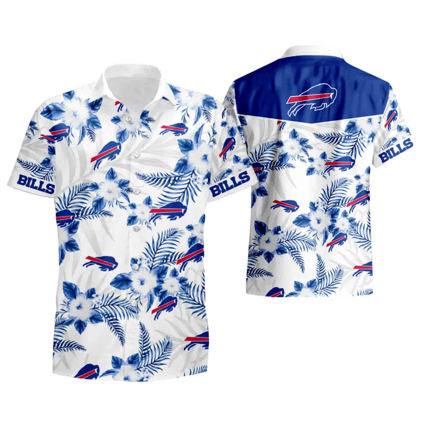 Buffalo Bills White Sand Hibiscus Hawaiian Shirt