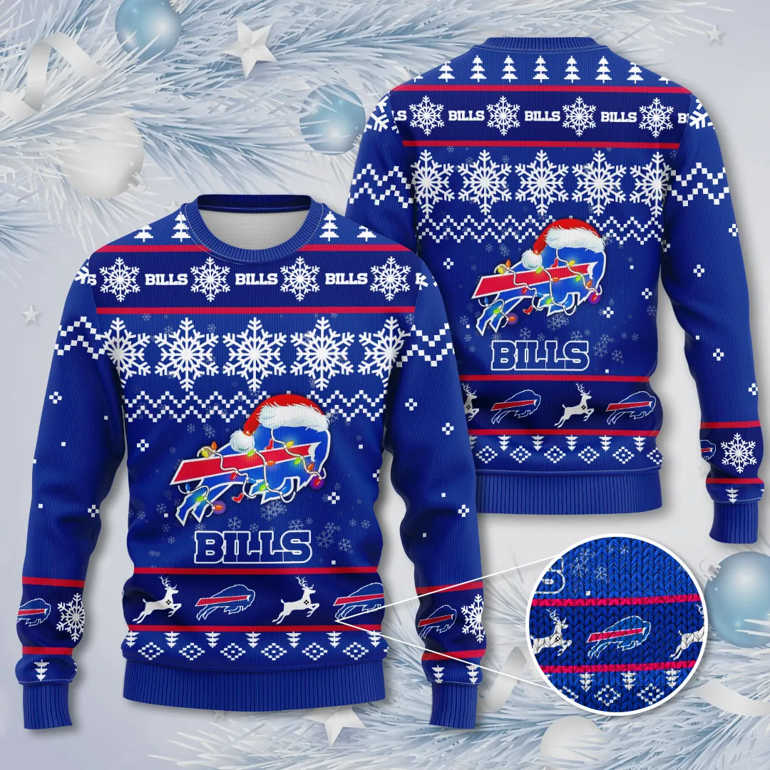 Buffalo Bills Snow Charge Holiday Ugly Christmas Sweater