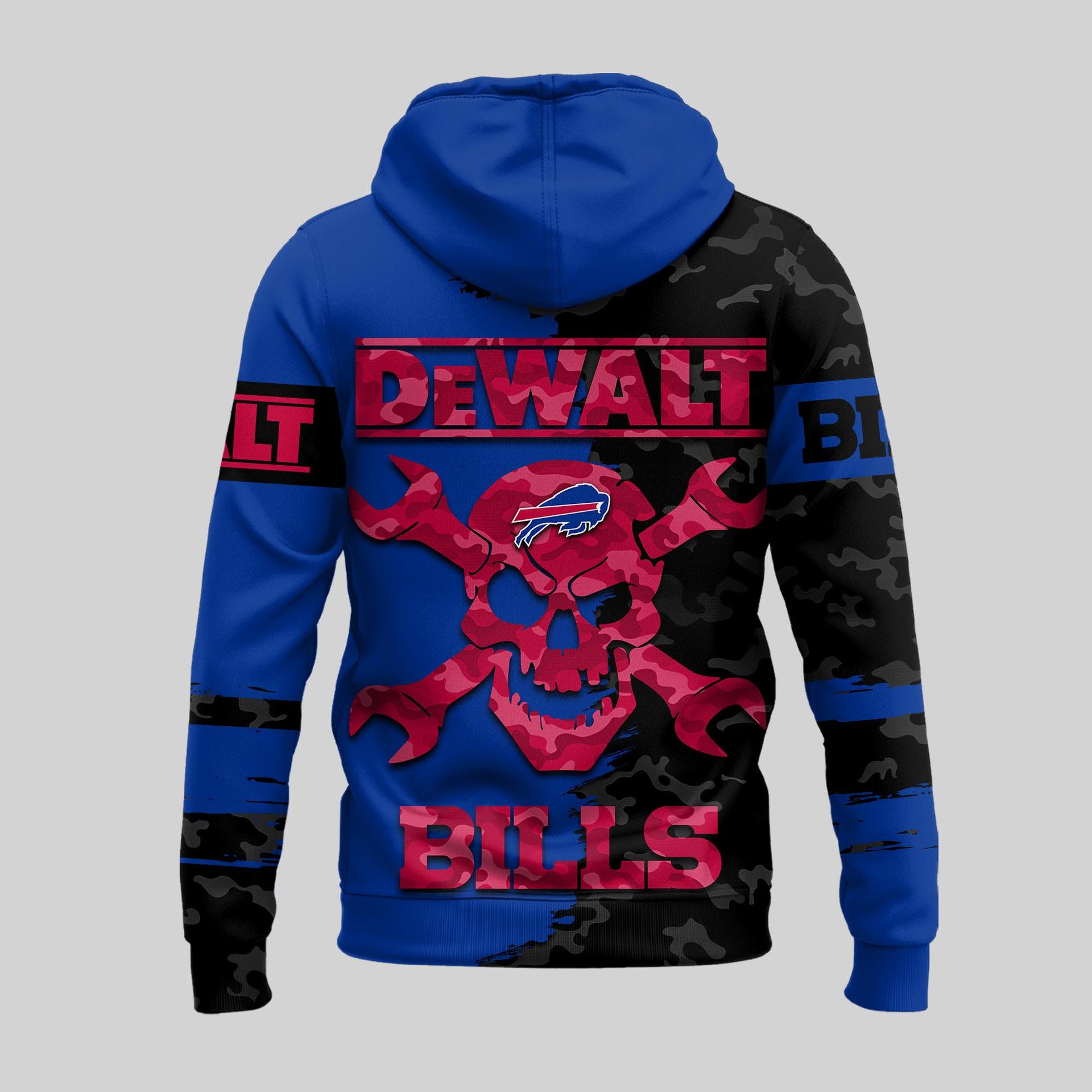 Buffalo Bills DeWalt Skull Wrench Camo Hoodie back Buffalo Bills DeWalt Skull Wrench Camo Hoodie back