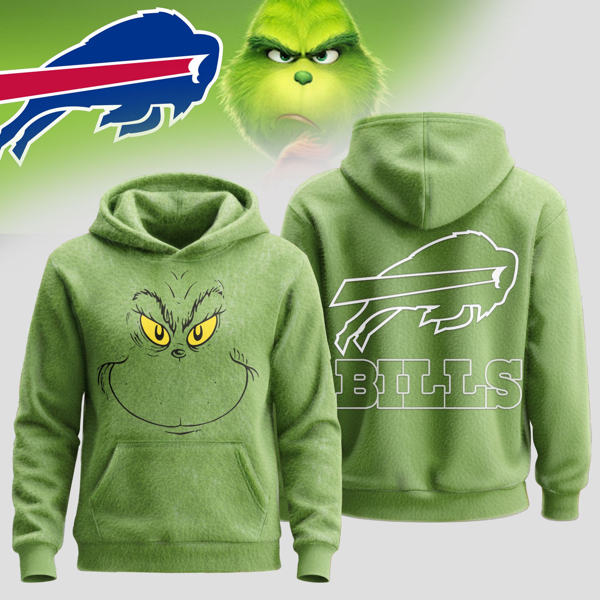 Buffalo Bills Grinch Christmas Spirit Hoodie