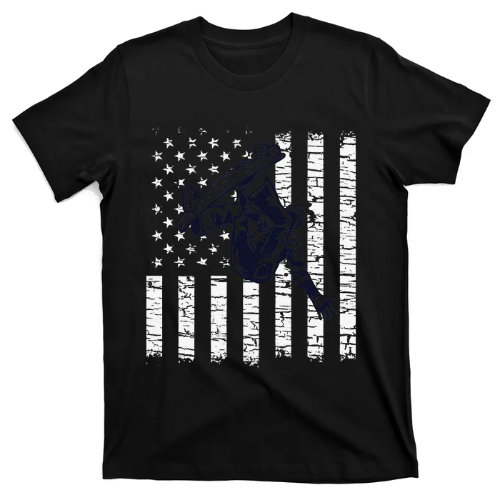 US Flag Skateboarding Graphic funny sport T-Shirt
